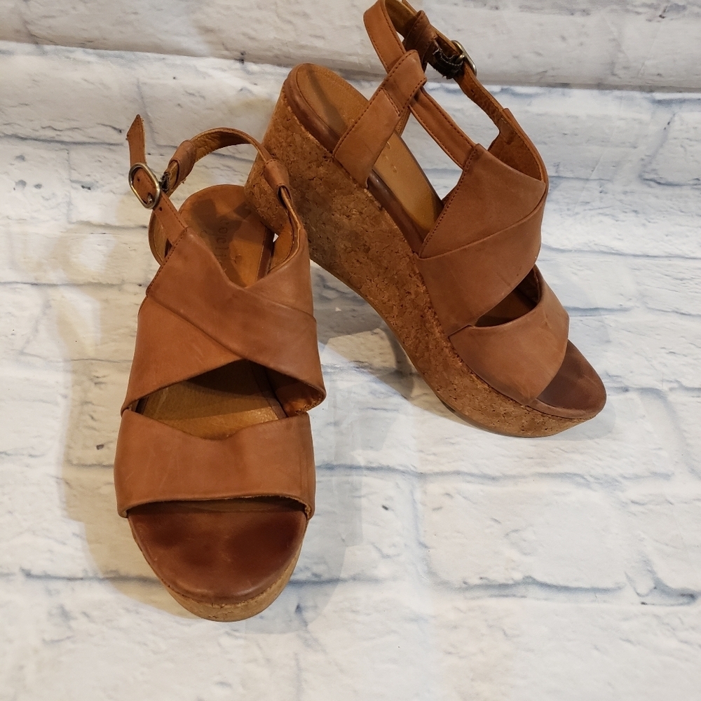 Coclico Melania Cork-Wedge Sandal. Size 38.5